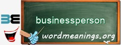 WordMeaning blackboard for businessperson